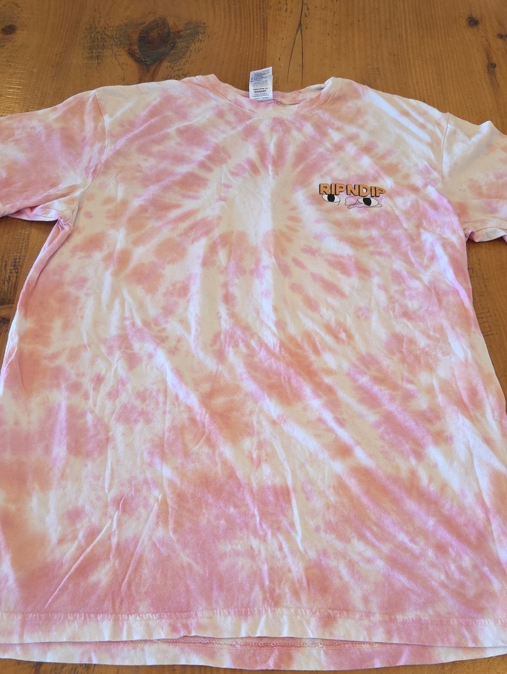 Ripndip Pink & White Tie-Dye Crewneck Tee